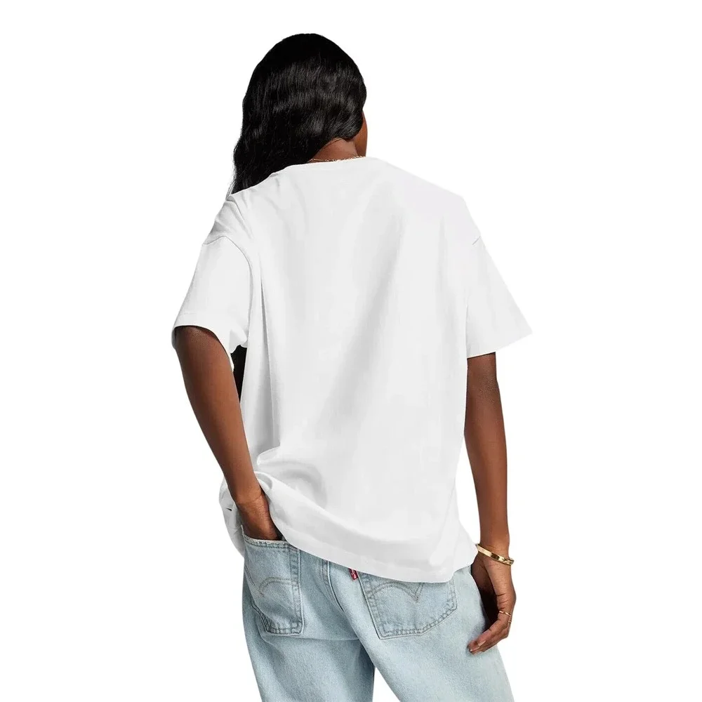 Converse Wordmark T-Shirt  White Star Chevron Oversized Relaxed Casual‎ Small